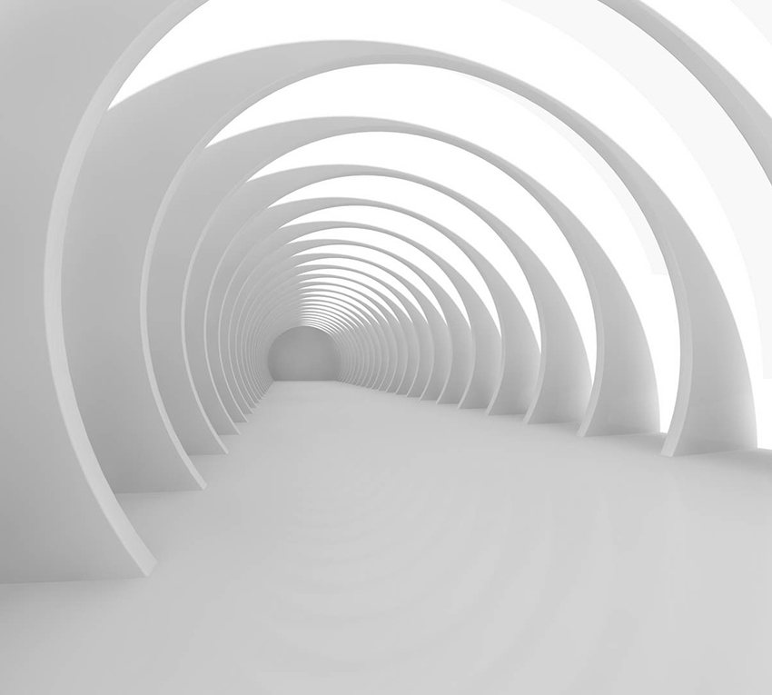 

3D Фотообои флизелиновые DeCors Белый коридор 300x270 см 3 сегмента (181095ф)
