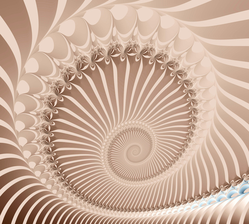 

3D Фотообои флизелиновые DeCors Бежевая спираль 300x270 см 3 сегмента (181100ф)