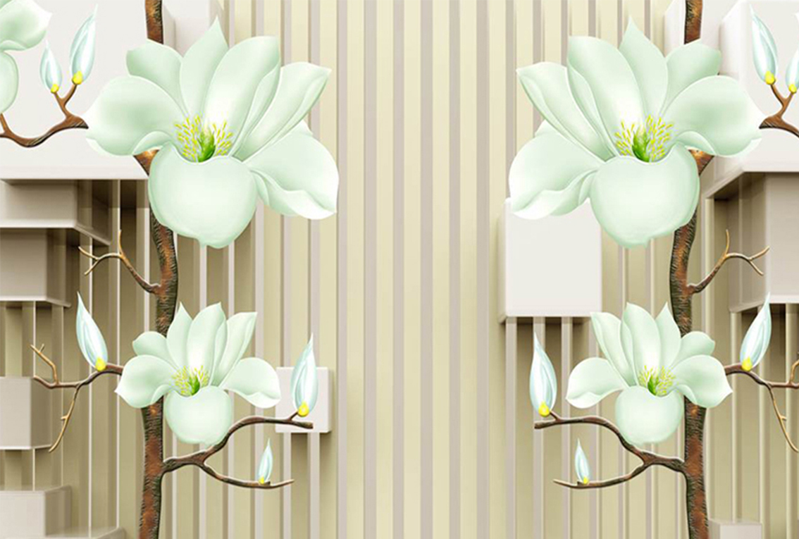 

3D Фотообои бумажные DeCors 3Д цветы 400x270 см 4 сегмента (181126)