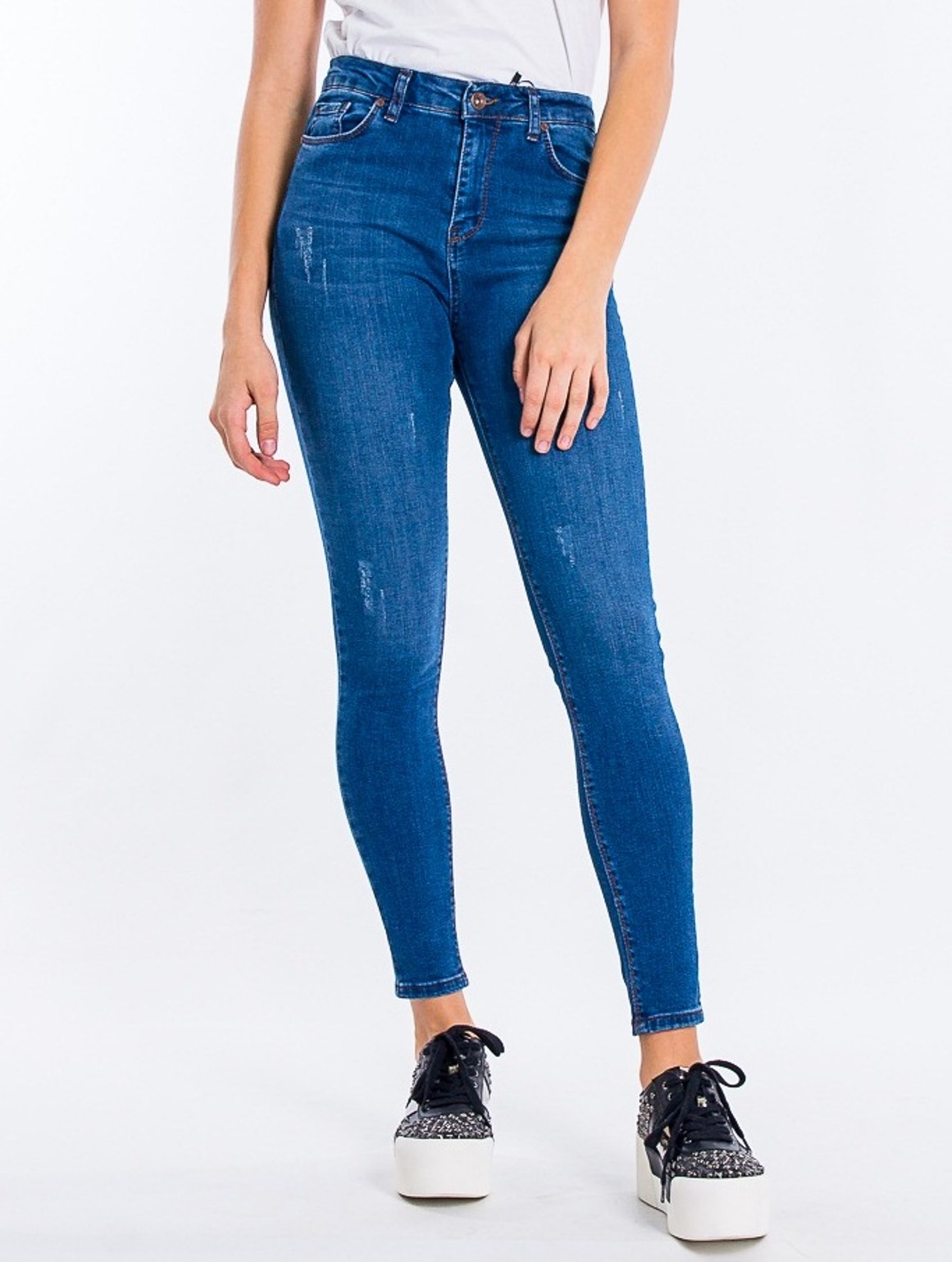 

Джинсы зауженные BEBE PLUS 24352 XS Синий