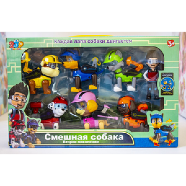 

Детский набор 239TOYS Щенячий патруль Смешная собака ,второе поколение ,7 фигурок героев ( G023E)