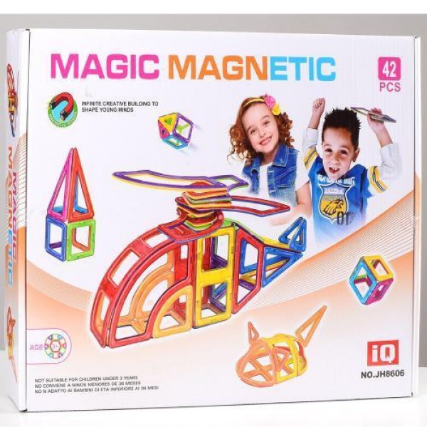 

Детский магнитный конструктор Magic Magnetic, от 3 лет, 42 детали Bambi