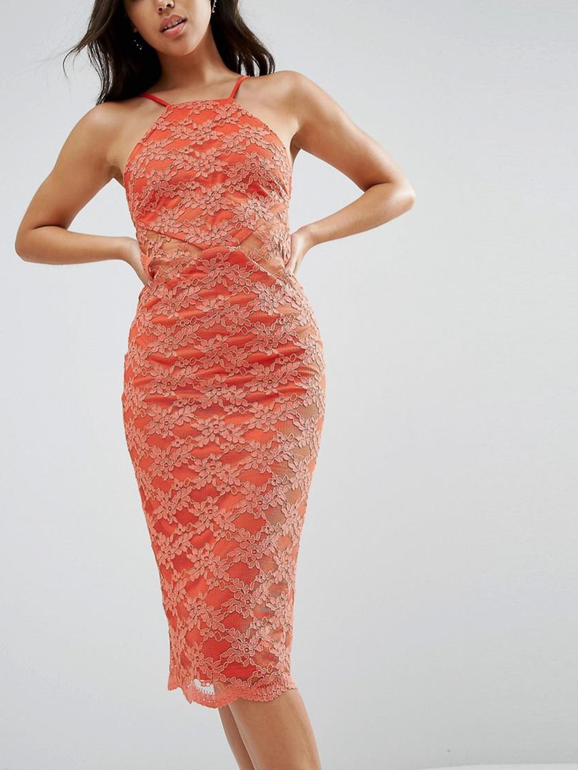 

Платье кружевное ASOS AS150620-19 3XL Коралловый