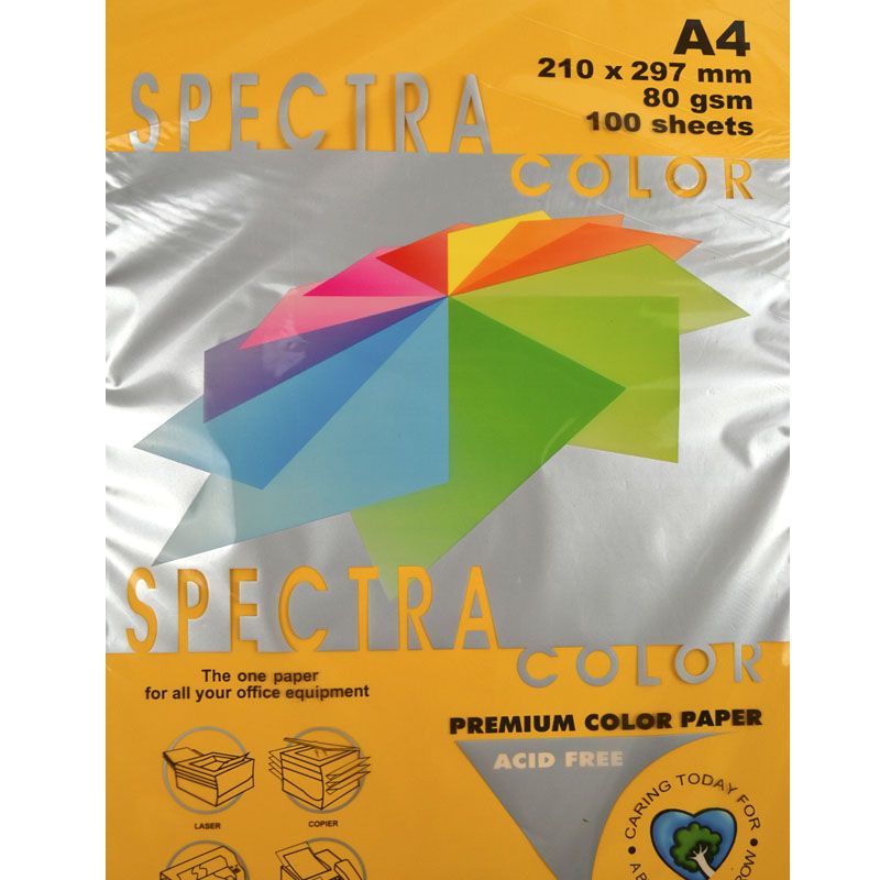 

Бумага офисная цветная Spektra Color А4 100 листов Темно-оранжевая