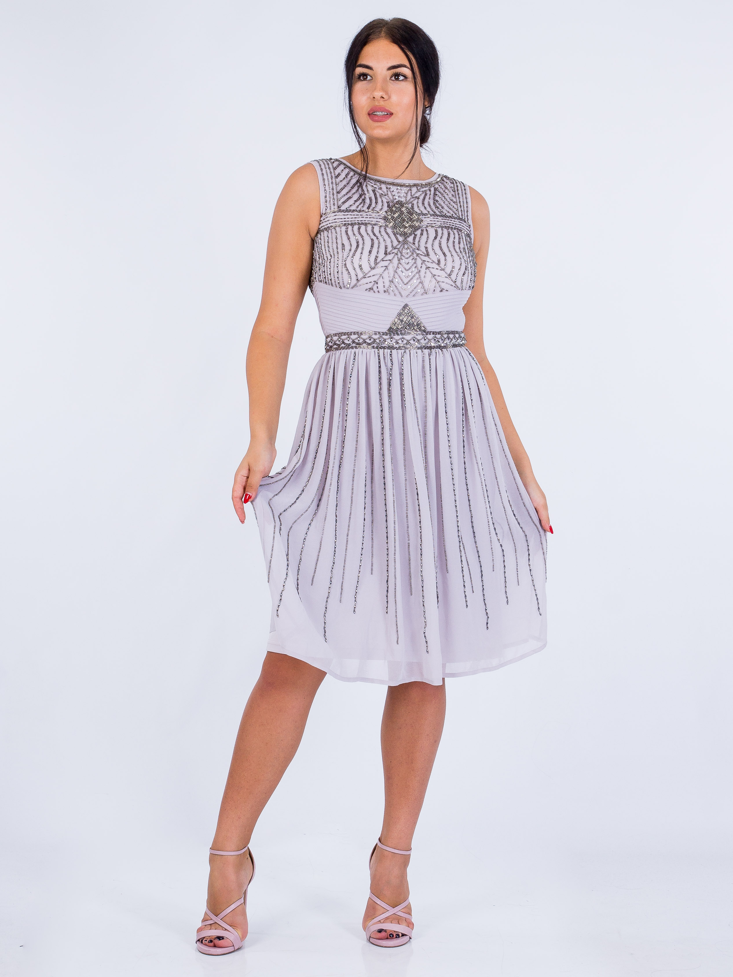 

Платье с пайетками и бисером Frock & Frill LP180618-6  Серый, Платье с пайетками и бисером Frock & Frill LP180618-6 S Серый