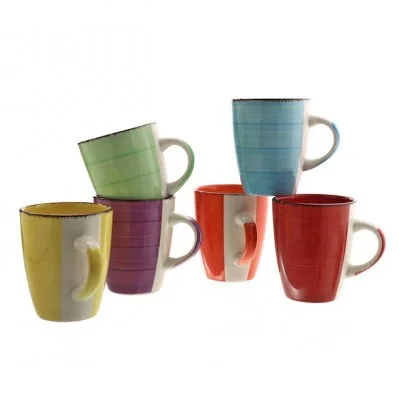

Набор керамических чашек Flora RAINBOW микс 0,3 л. 45046 6 штук