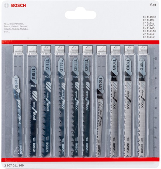 

Пиляльні полотна для лобзика Bosch Wood 10 шт.