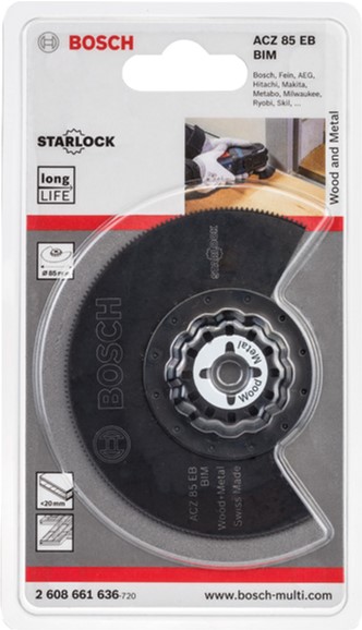 

Пиляльне полотно Bosch Starlock BIM 85 мм Wood and Metal ACZ 85 EB