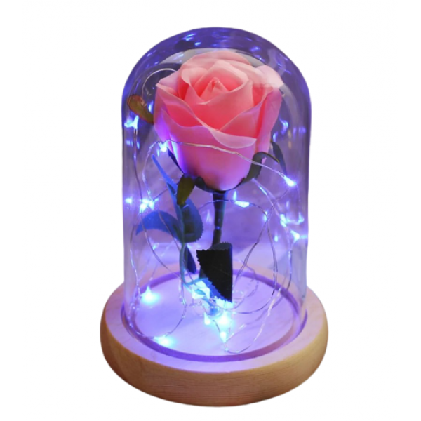 

Нічник троянда в колбі SUNROZ TW-S001 з led підсвіткою 17 см
