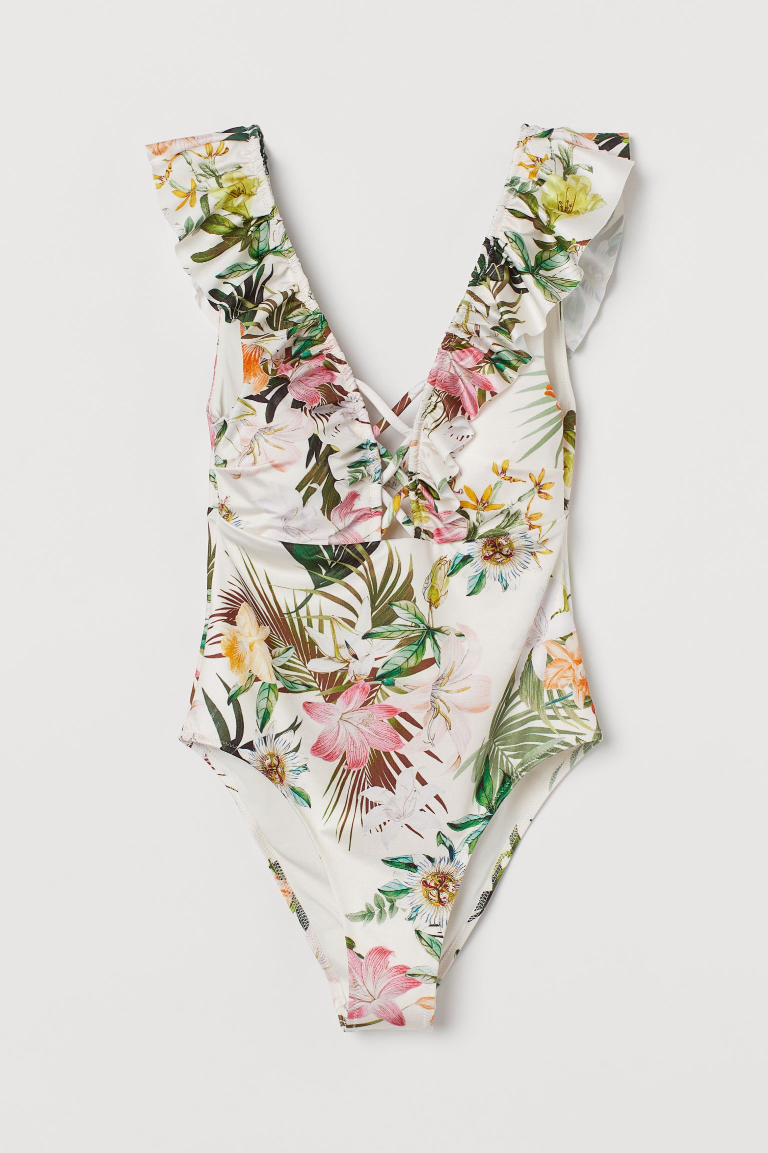 

Купальник H&M  белый цветы 25128323091, Купальник H&M 34 белый цветы 25128323091