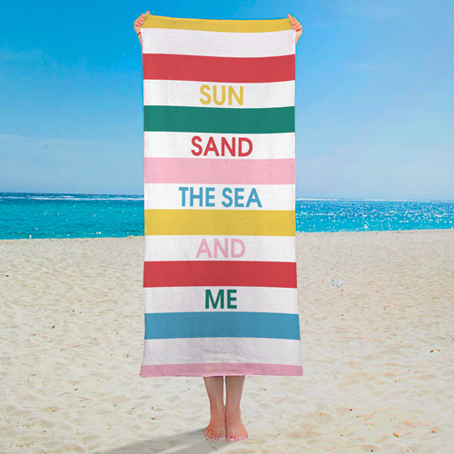 

Полотенце большое с принтом Presentville Sun sand the sea and me 150x70 см