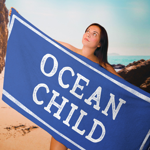 

Полотенце большое с принтом Presentville Ocean child 150x70 см
