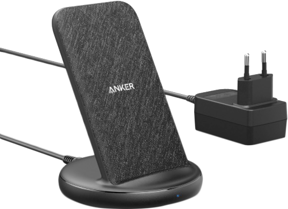 

Беспроводное зарядное устройство Anker PowerWave II Stand 5/7.5/10/15W Black+Gray (А2529GF1/B2529GF1)