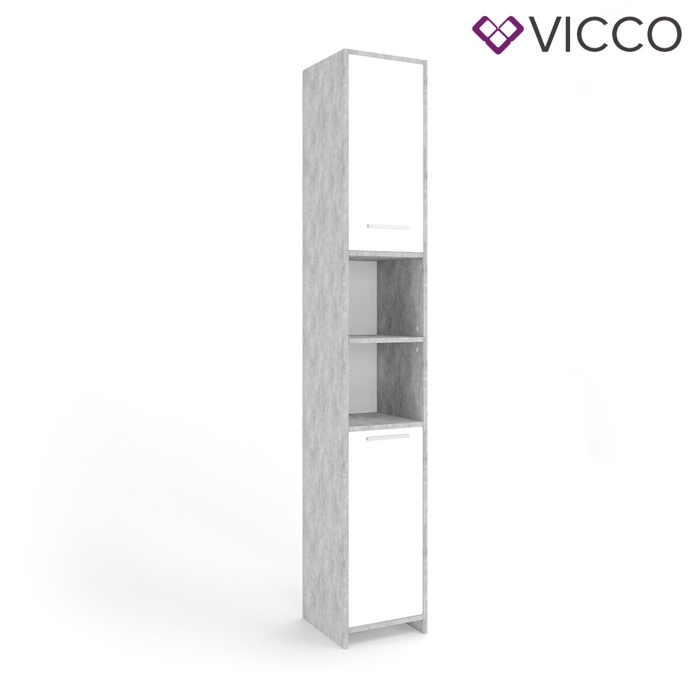 

Шкаф пенал для ванной Vicco Kiko, 30x190, бетон