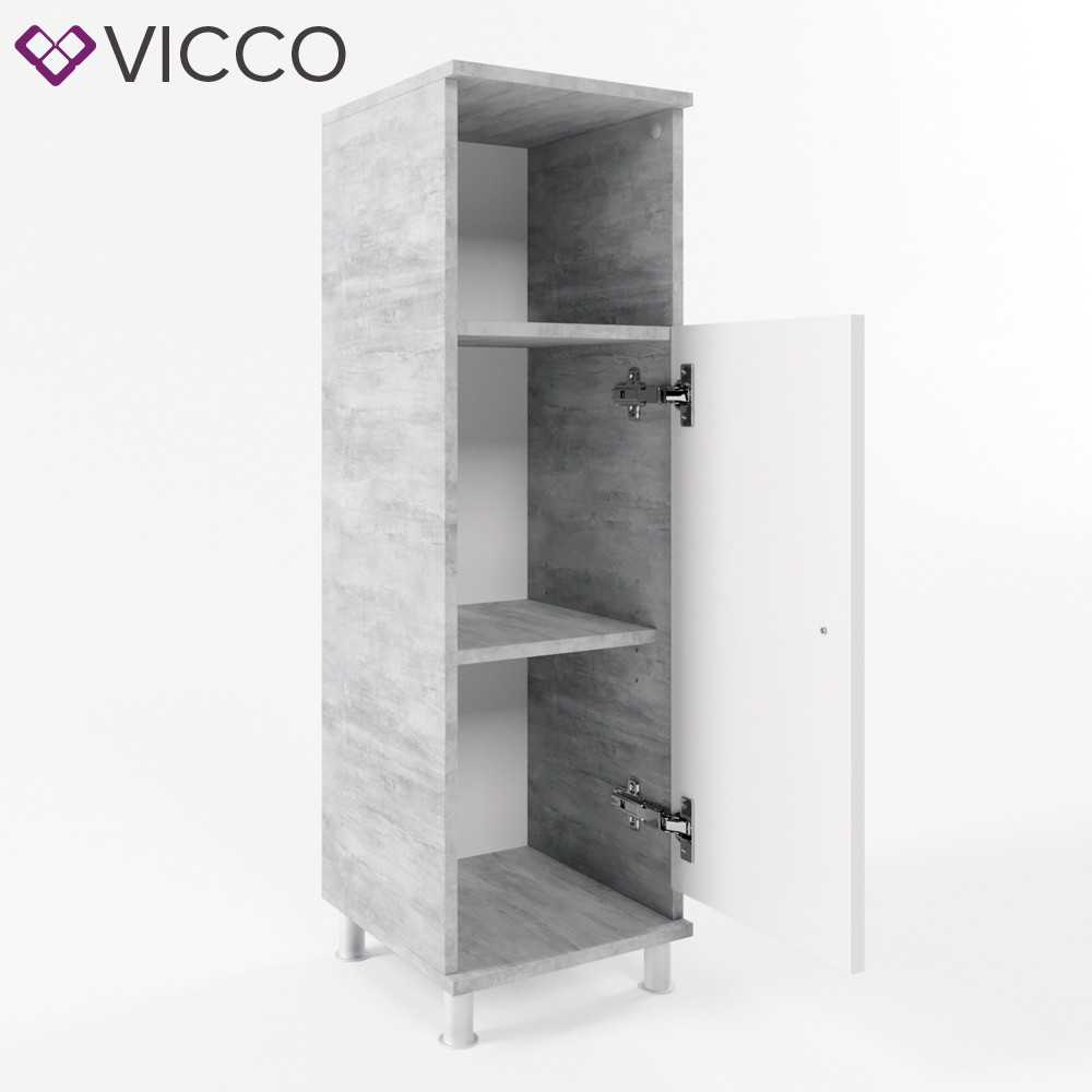 

Шкаф для ванной Vicco Fynn, 30x95, белый, бетон