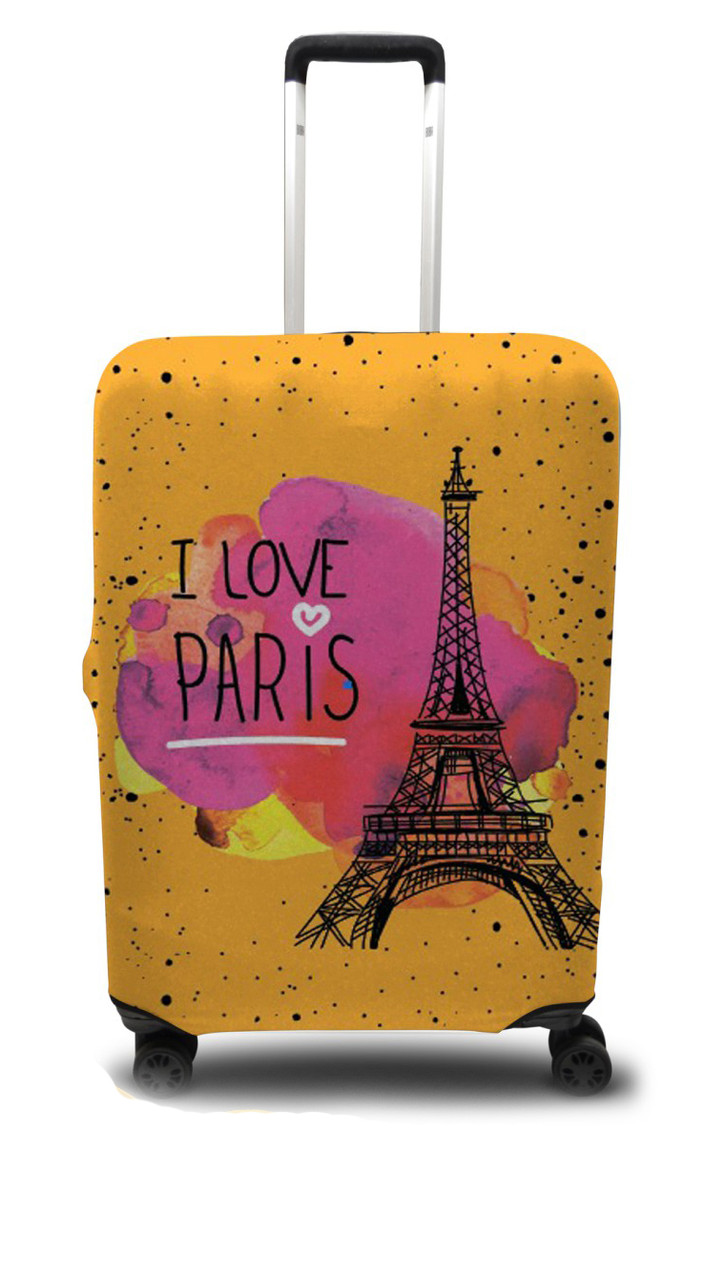

Чехол для чемодана Coverbag Париж M желто-розовый