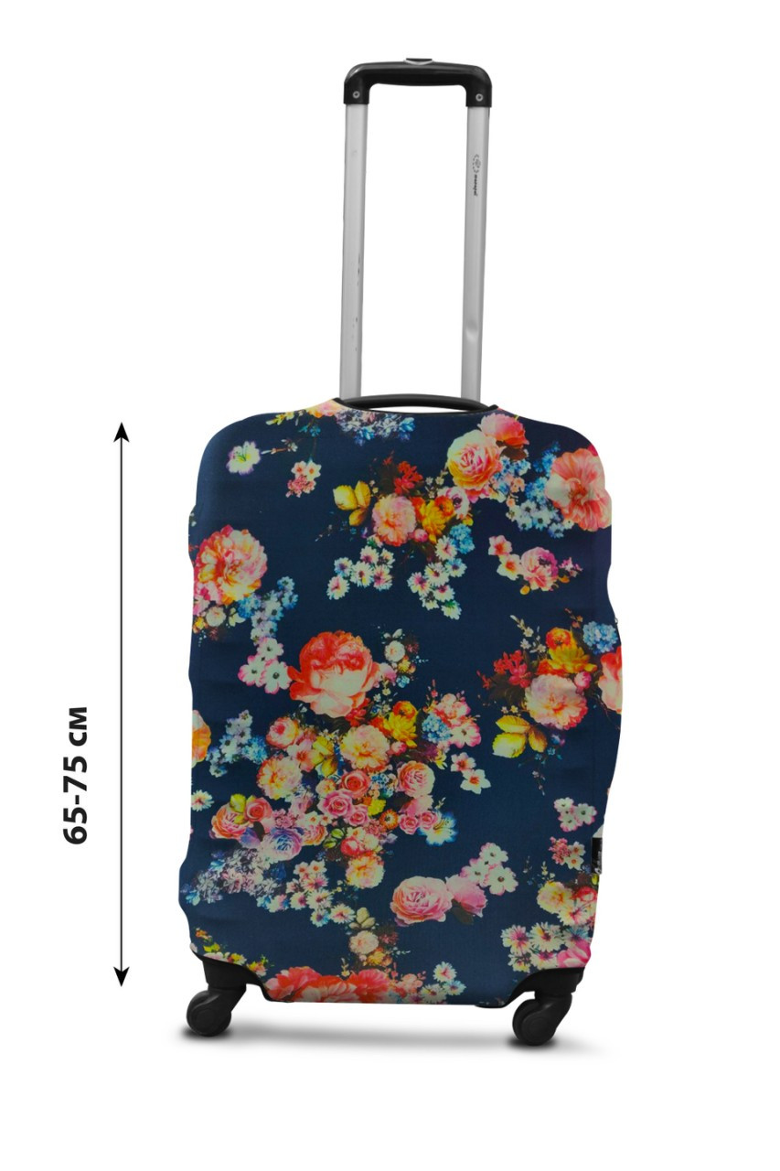 

Чехол для чемодана Coverbag дайвинг L цветы на синем