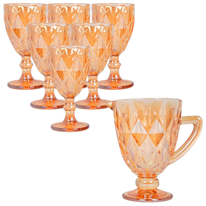 

Набор графин и 6 бокалов Rhombus Gold Sabefet 31962-BR-1488