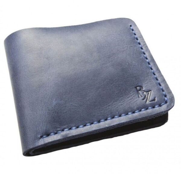 

Мужской кошелек ручной работы из кожи BOGZ Classic синий P2M8S8