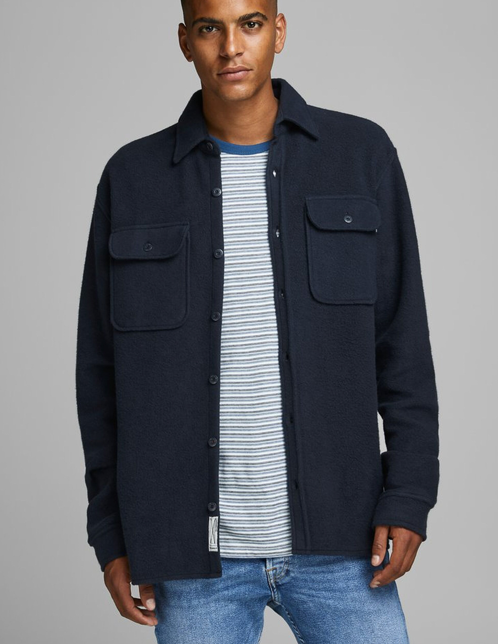 

Рубашка д/р JACK&JONES М0106283 цвет синий M