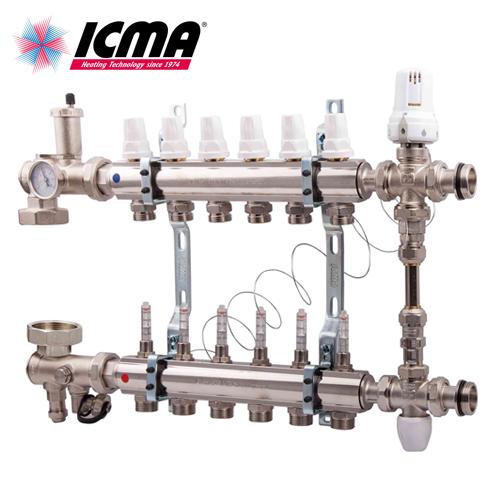 

Коллектор со смесительным узлом ICMA 1''x3/4" - 7 выходов