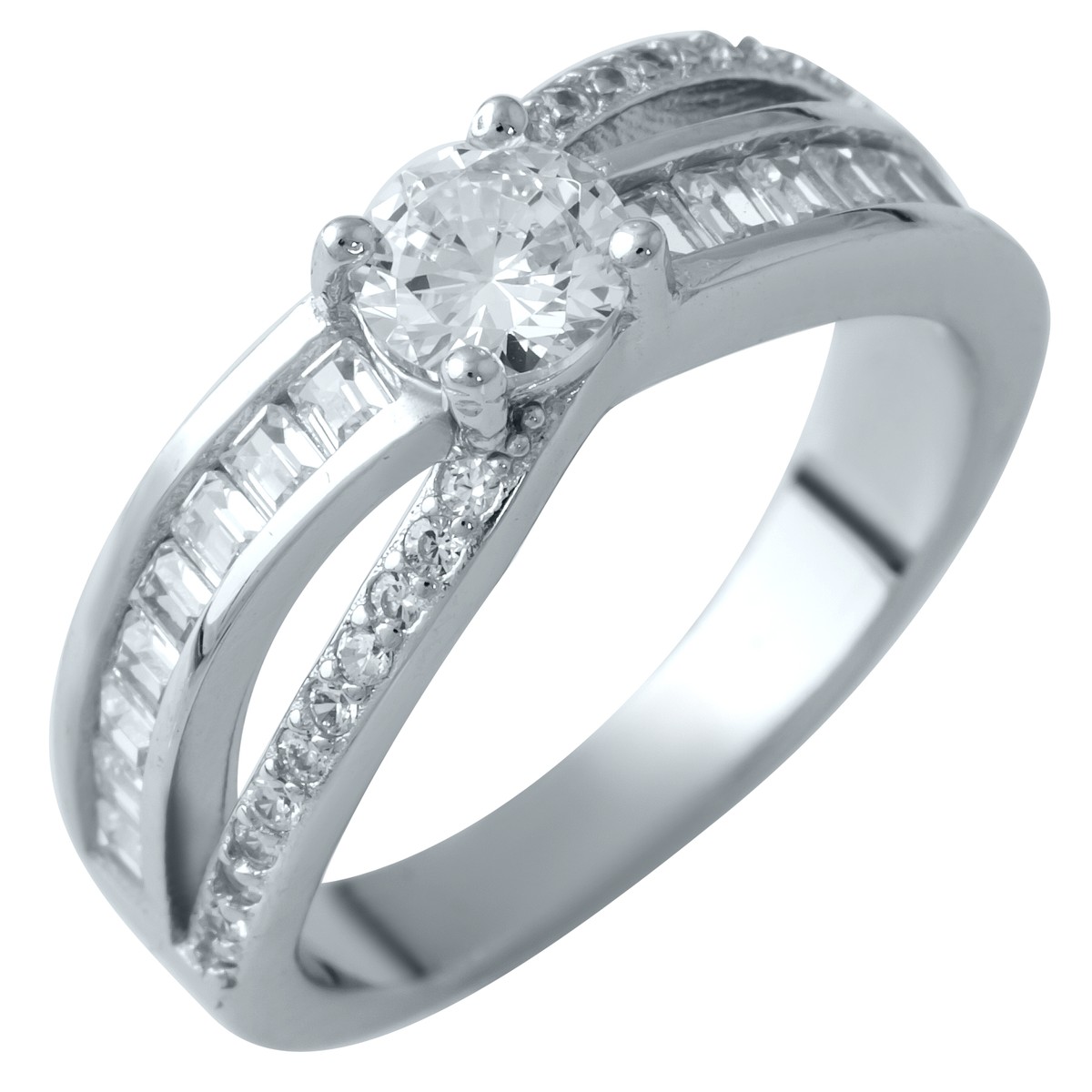 

Серебряное кольцо SilverLine с фианитами 16 размер