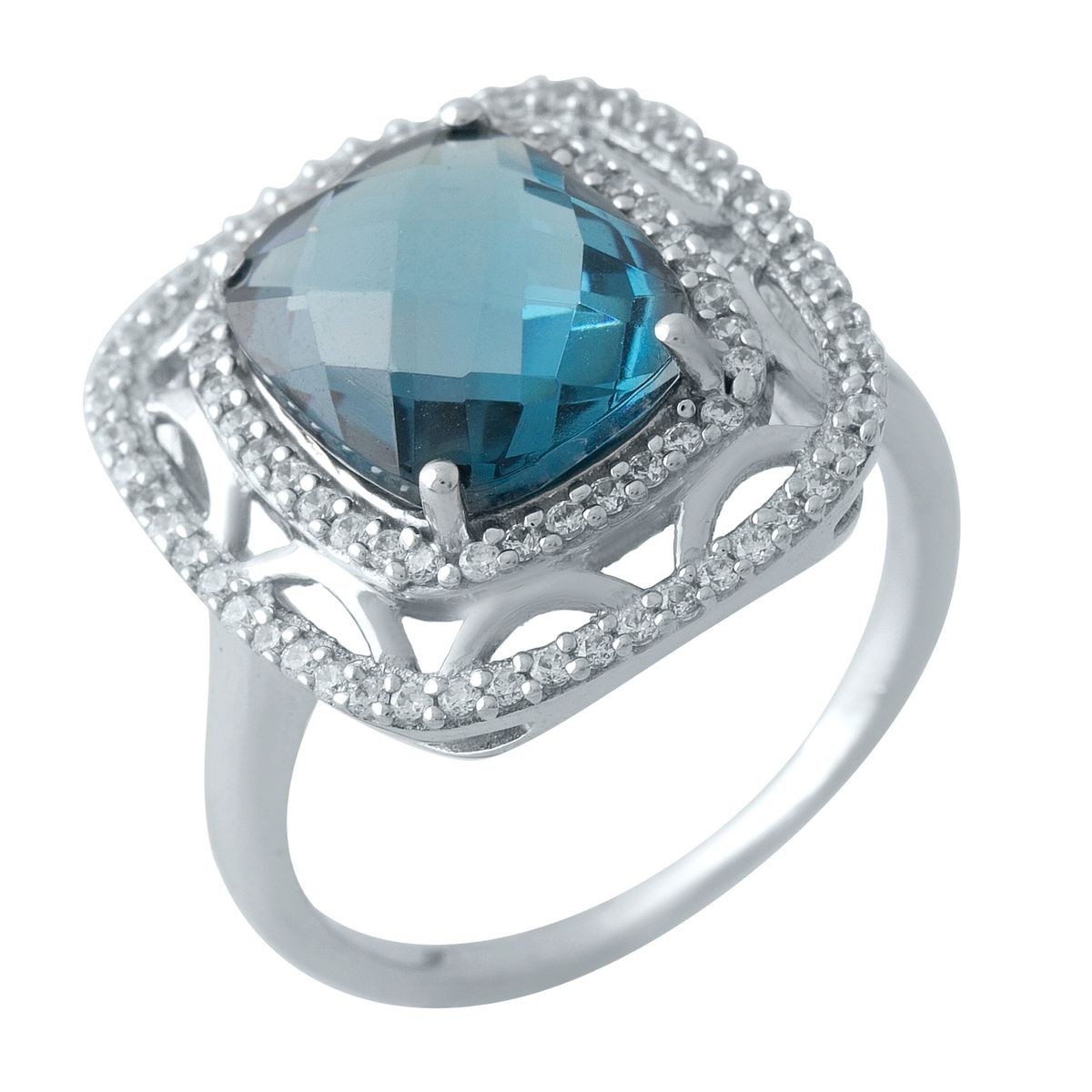 

Серебряное кольцо SilverBreeze с натуральным топазом Лондон Блю 18.5 размер