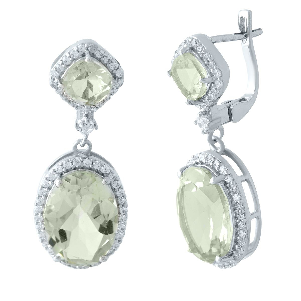 

Серебряные серьги SilverLine с натуральным зеленим аметистом