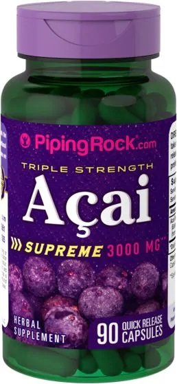 

Piping Rock Triple Strength Acai Supreme 90 Capsules Асаи в три раза более эффективная формула высокая концентрация