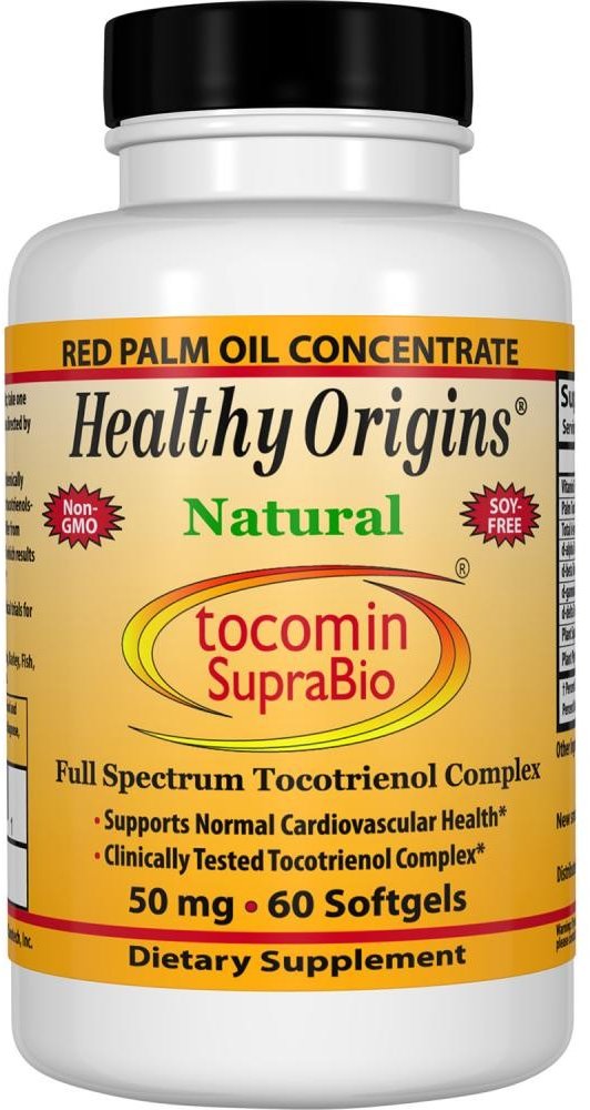 

Healthy Origins Tocomin SupraBio 50 mg 60 caps Токотриенол красного пальмового масла полного спектра действия