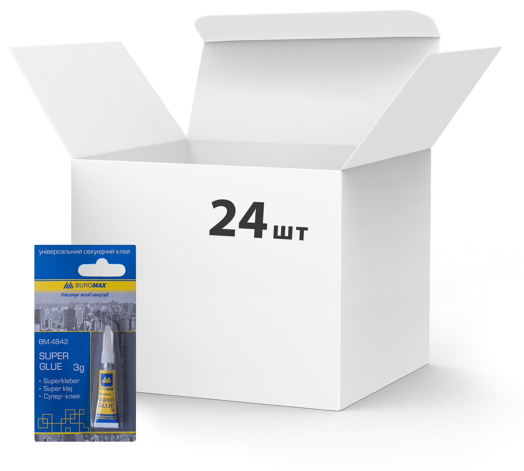 

Набор суперклея Buromax 3 г х 24 шт (BM.4842)