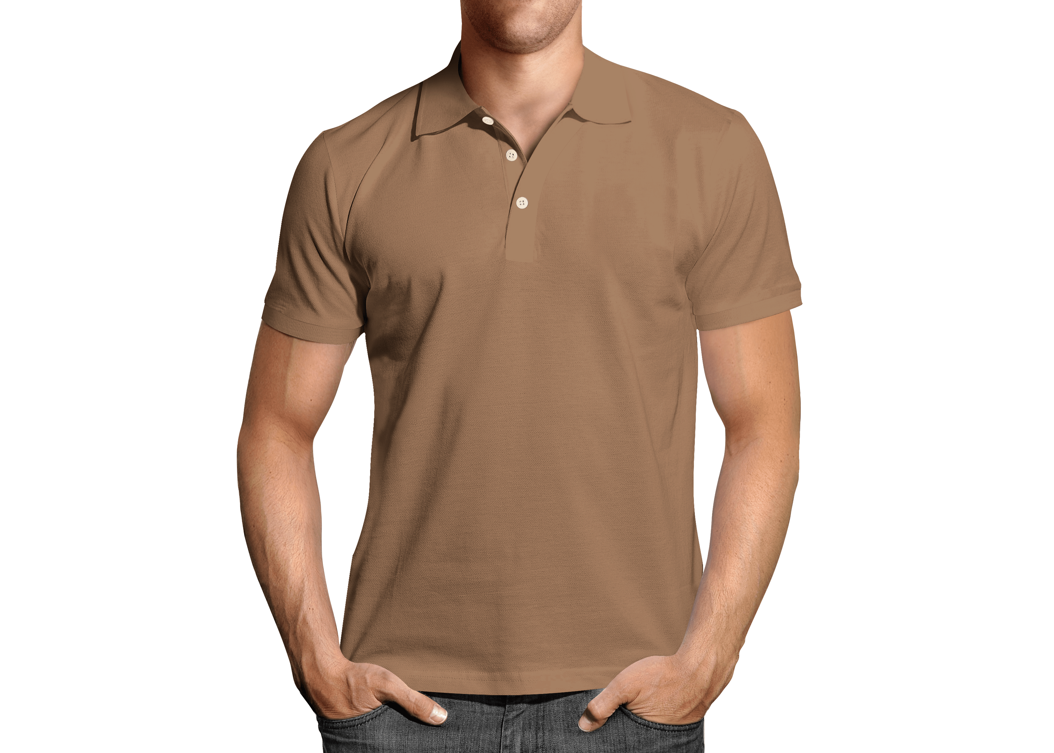 

Футболка мужская коричневая POLO B&C XXL