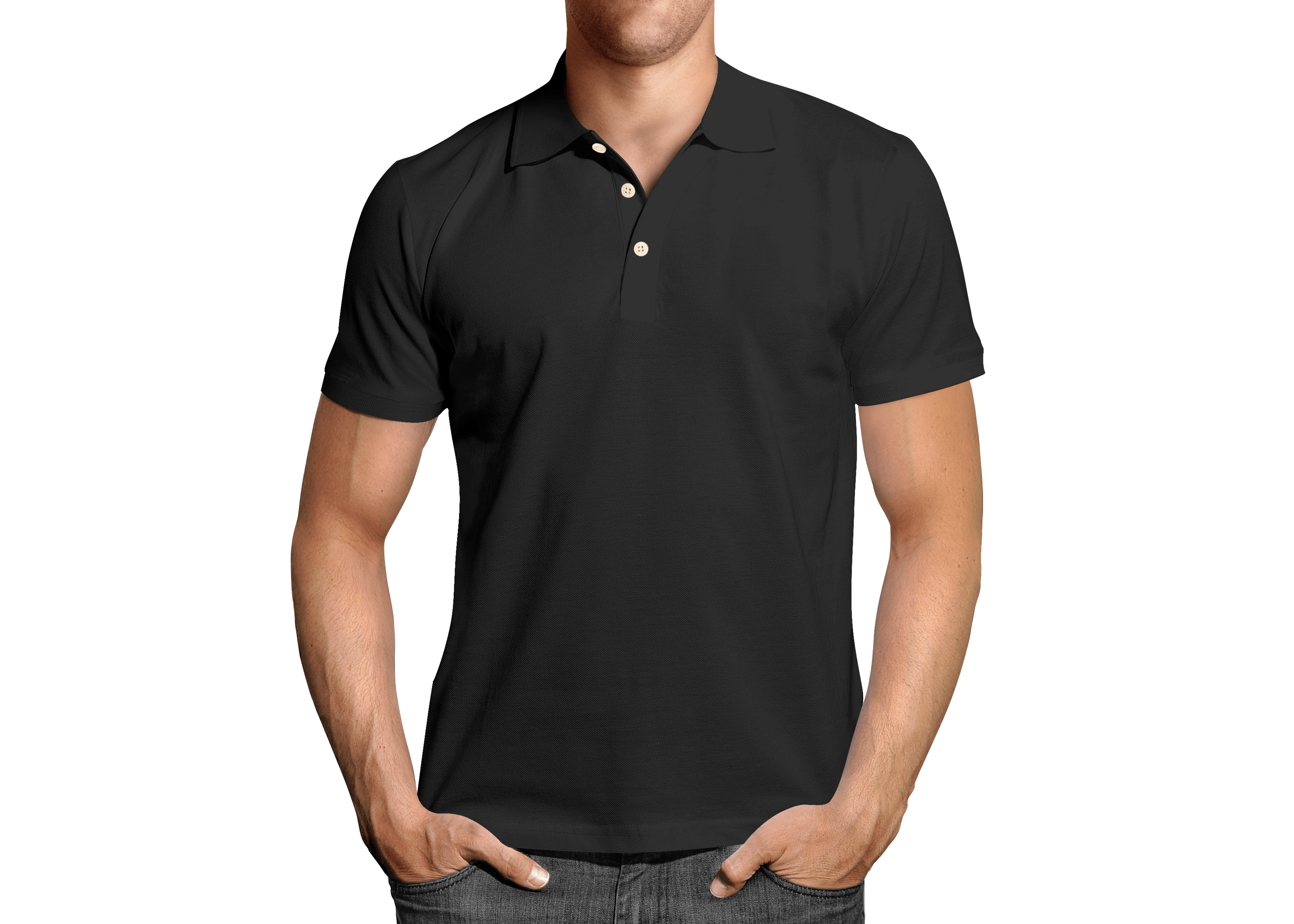 

Футболка мужская черная POLO B&C M