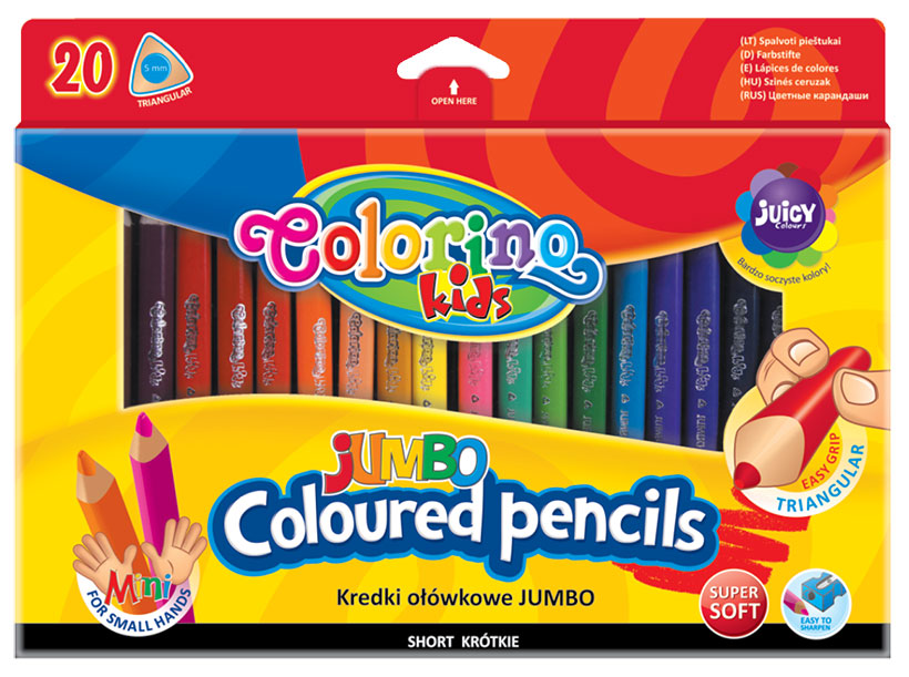 

Карандаши цветные Colorino Jumbo с точилкой 20 шт 20 цветов (32971PTR)