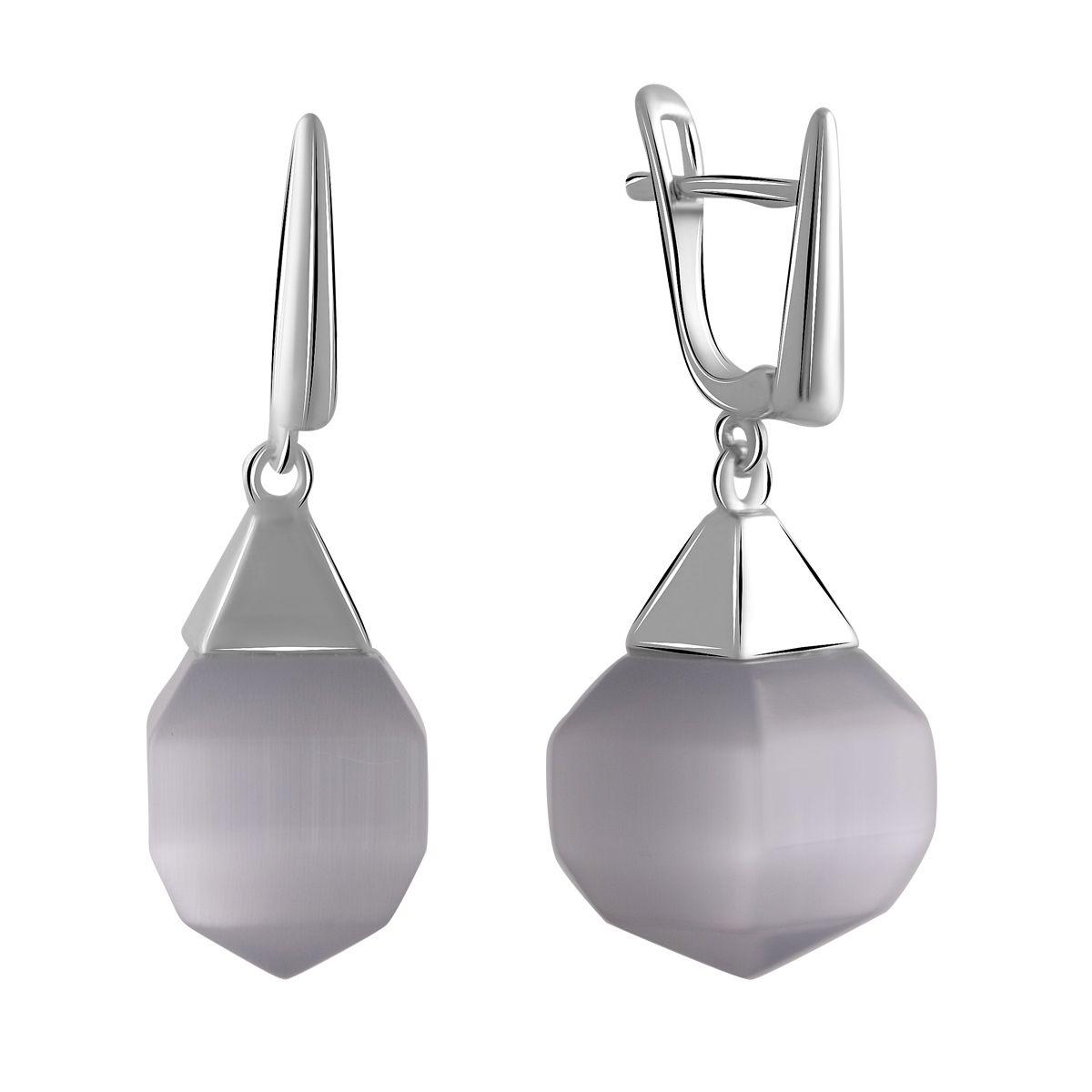 

Серебряные серьги SilverAlex с кошачим глазом