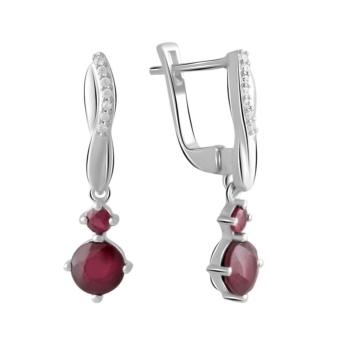 

Серебряные серьги SilverAlex с натуральным рубином