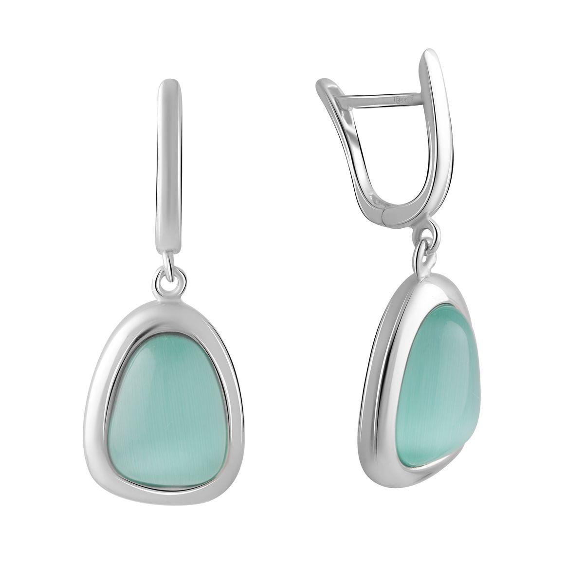 

Серебряные серьги SilverAlex с кошачим глазом