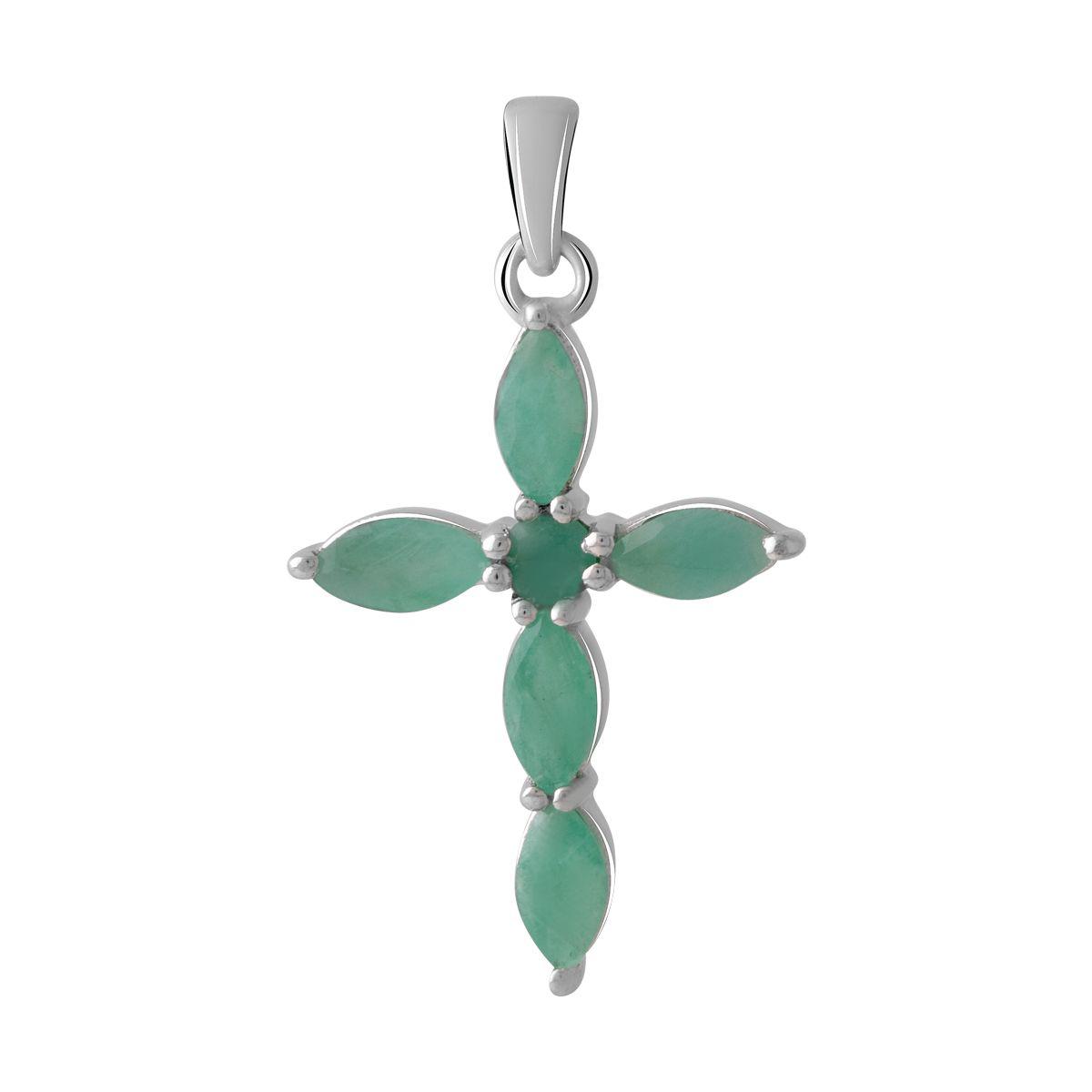 

Серебряный крестик SilverAlex с изумрудом