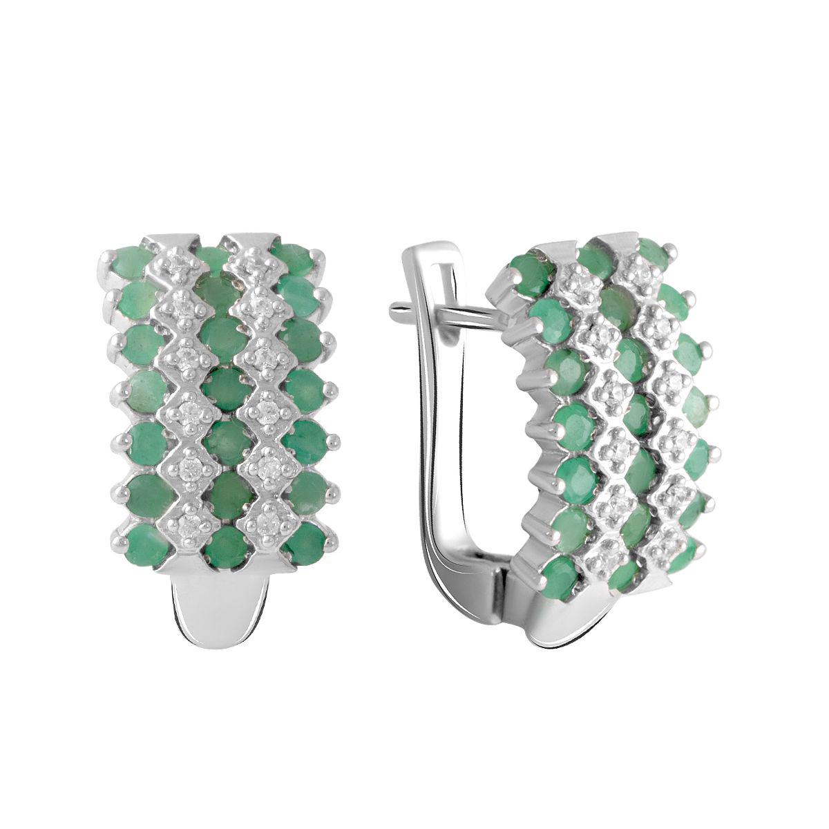 

Серебряные серьги SilverAlex с натуральным изумрудом