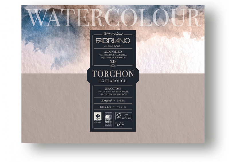 

Блок для акварели Fabriano Watercolor "Torchon Extra Rongh" 20л 300г 30.5х45.5