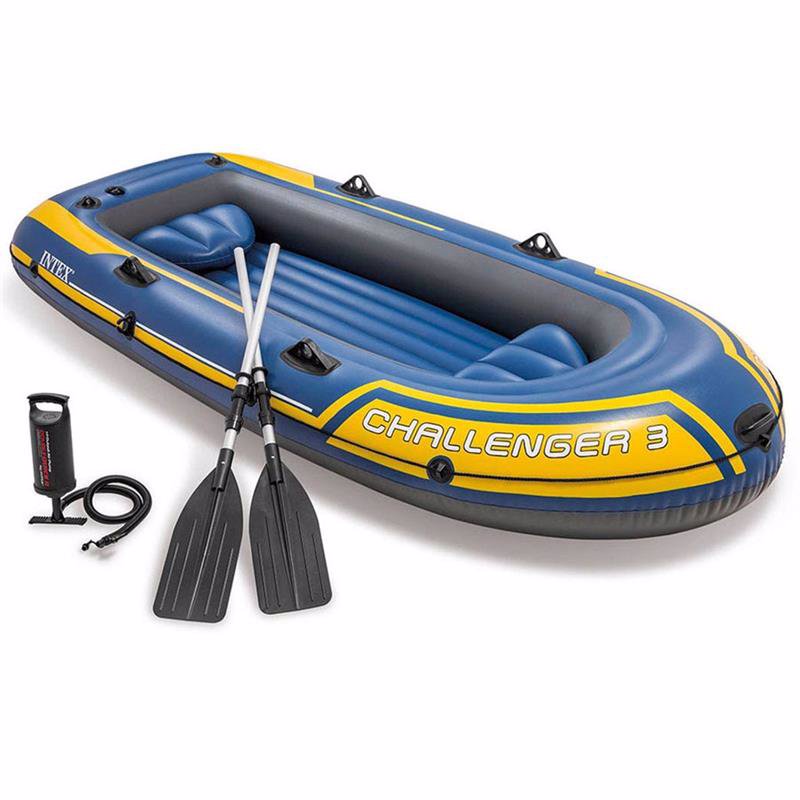 

Трехместная надувная моторно-гребная лодка Intex Challenger 3 Set Original (295х137х43 см) + Алюминиевые весла, ручной насос и 2 надувных сиденья (int-68370)