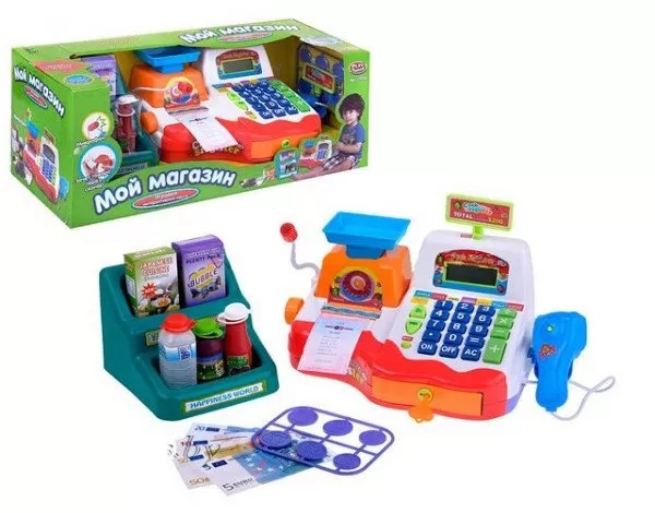 

Детский игровой набор Кассовый аппарат 7256 выдает чек, дисплей LCD