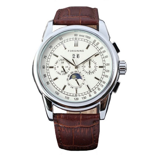 

Мужские наручные часы Forsining 319 Brown-Silver-White
