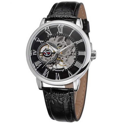 

Мужские наручные часы Forsining 8099 Black-Silver-Black