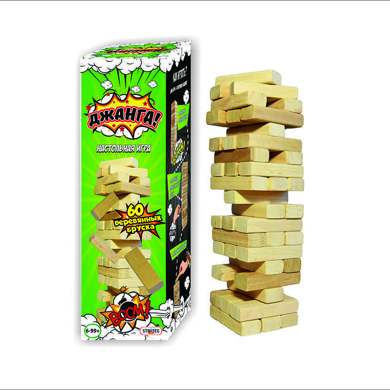 

Игра настольная Strateg Джанга, 60 брусков на русском (SKL11-237717)