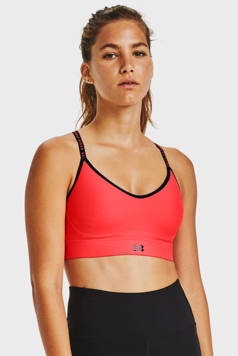 

Женское красное спортивное бра Infinity Covered Low Under Armour XS 1363354-628