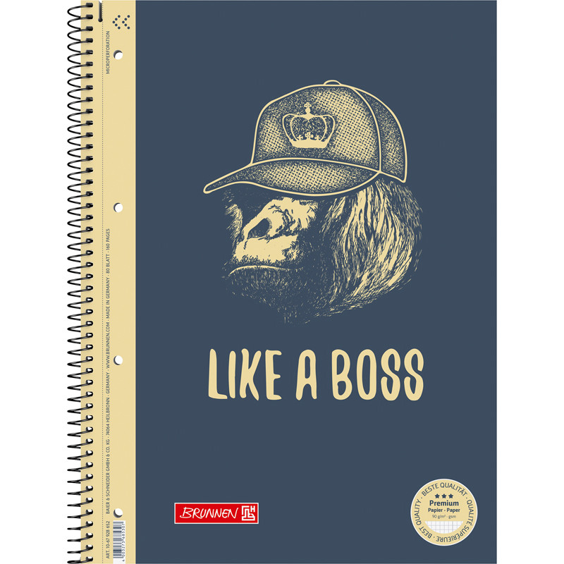 Записная книга коледж-блок Brunnen Premium Boss black А4,80 л.клетка 10 ...