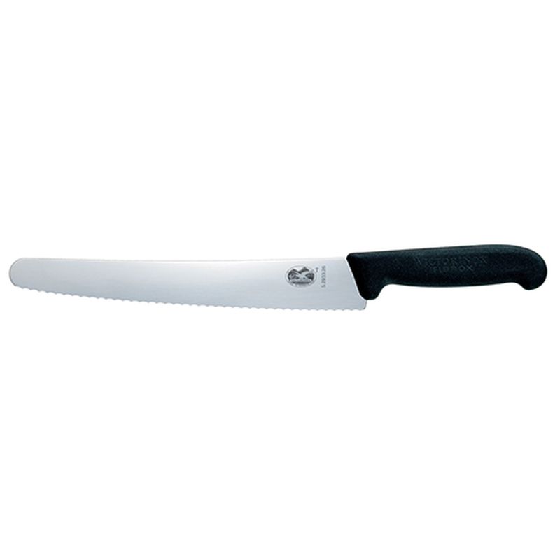 

Кухонный нож Victorinox Fibrox Pastry 26см закругл.нос волн. с чёрной ручкой (52933.26)
