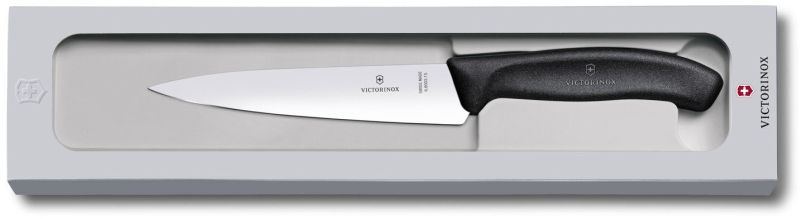 

Кухонный нож Victorinox SwissClassic Carving 15см с чёрной ручкой (GB) (68003.15G)