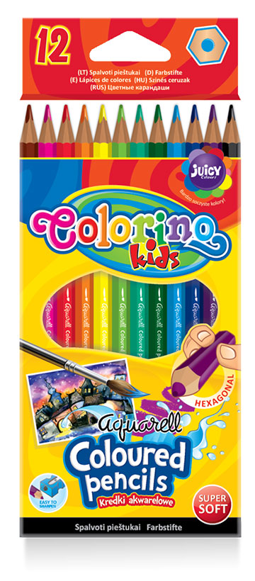 

Карандаши цветные акварельные с кисточкой (12 цветов), Colorino (12-71112)